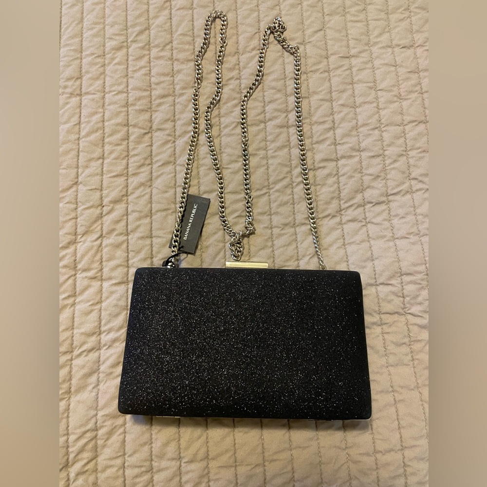 Banana Republic Glitter Black Clutch